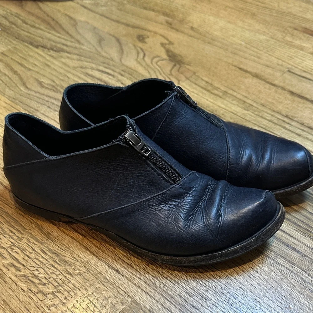 CYDWOQ Black Leather Women's Loafer shoes 40/10 - Picture 2 of 6